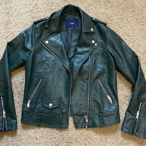 Kiabi green vegan leather jacket.